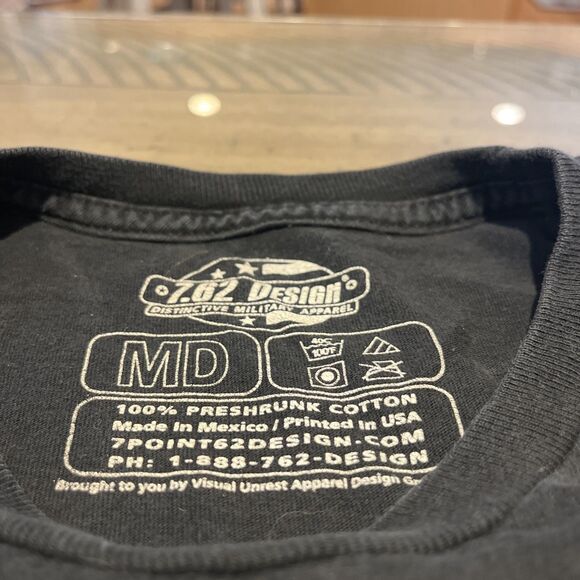 VINTAGE US Air Force Shirt Mens Medium Black Blue Winged Logo Bayside USAF USA - Picture 2 of 4